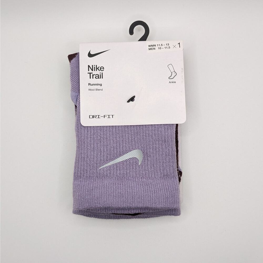 Nike Trail Running Ankle Socks - Wool Blend - Purple - W (11.5-13) M (10-11.5)